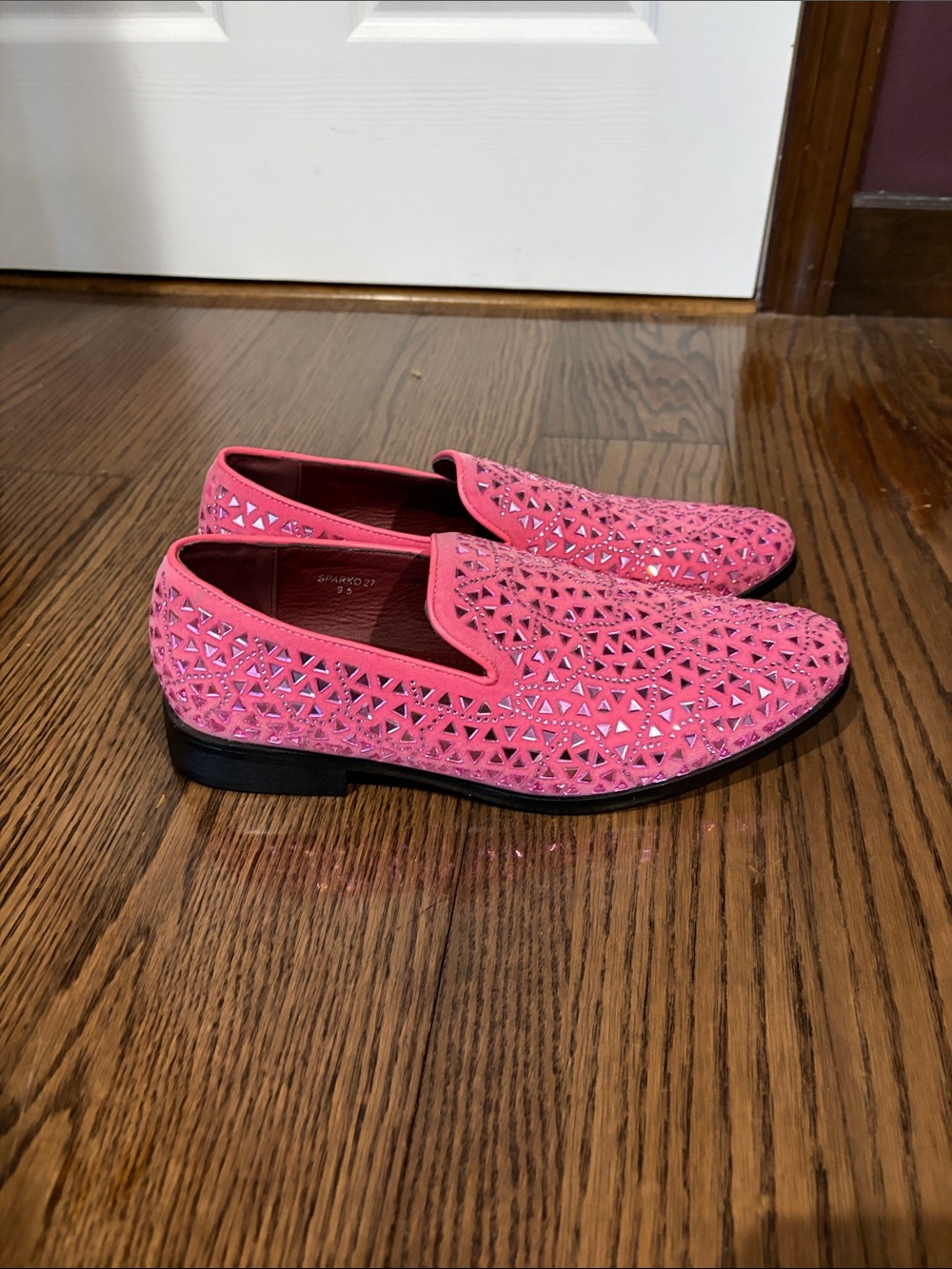 Alberto Fellini pink rhinestone loafer breast cancer awareness bling shoes 11